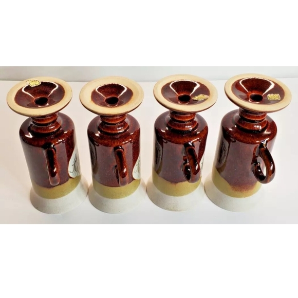 OTAGIRI Pheasants Pedestal Irish Coffee Footed Mugs 6 oz Vintage set of 4 - Picture 7 of 10